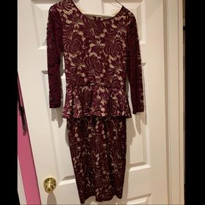 Burgundy lace dress